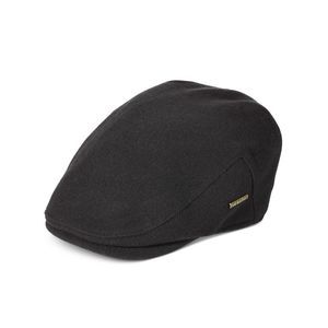 DORFMAN Mens Black Cotton Fitted Wool Blend Ivy Newsboy Cap Cabbie Hat L